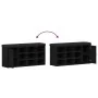 Banco de Almacenamiento Negro Roble 100x30x48 cm Madera Compensada de , Bancos para recibidores y almacenamiento - Ref: Foro2...