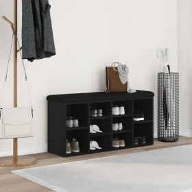 Banco de Almacenamiento Negro de Roble 100x30x48 cm de Madera Elaborada by , Benches for halls and storage - Ref: Foro24-8629...