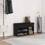 Banco de almacenamiento Negro Roble 80x30x45 cm Madera Compensada by , Benches for halls and storage - Ref: Foro24-862989, Pr...