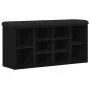 Banco de Almacenamiento Negro de Roble 100x30x48 cm de Madera Elaborada by , Benches for halls and storage - Ref: Foro24-8629...