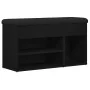 Banco de almacenamiento Negro Roble 80x30x45 cm Madera Compensada by , Benches for halls and storage - Ref: Foro24-862989, Pr...