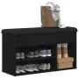 Banco de almacenamiento Negro Roble 80x30x45 cm Madera Compensada by , Benches for halls and storage - Ref: Foro24-862989, Pr...
