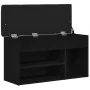 Banco de almacenamiento Negro Roble 80x30x45 cm Madera Compensada by , Benches for halls and storage - Ref: Foro24-862989, Pr...