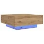 Mesa de Café con Luces LED Roble Artesano 80x80x31 cm de , Mesas de centro - Ref: Foro24-863001, Precio: 91,50 €, Descuento: ...