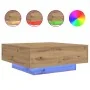 Mesa de Café con Luces LED Roble Artesano 80x80x31 cm de , Mesas de centro - Ref: Foro24-863001, Precio: 91,50 €, Descuento: ...