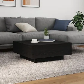 Mesa de Café con Luces LED Madera Negra 80x80x31 cm de , Mesas de centro - Ref: Foro24-863002, Precio: 98,30 €, Descuento: -5%%