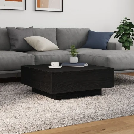 Mesa de Café con Luces LED Madera Negra 80x80x31 cm de , Mesas de centro - Ref: Foro24-863002, Precio: 98,30 €, Descuento: -5%%