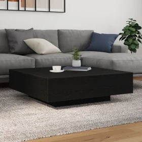 Mesa de café con luces LED Madera de roble negra 100x100x31 cm by , Coffee table - Ref: Foro24-863008, Price: 109,29 €, Disco...