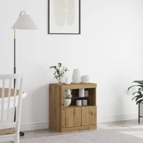 Sideboard con luces LED Roble Artisan 60,5x37x67