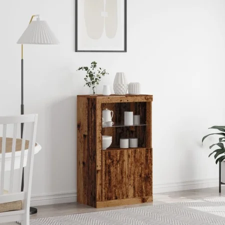 Aparador con Luces LED Madera Antigua 60,5x37x100 cm | Foro24.es | Tu tienda online para hogar, jardín y más Foro24.es