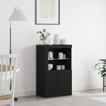 Aparador con Luces LED Roble Negro 60,5x37x100 cm | Foro24.es | Tu tienda online para hogar, jardín y más Foro24.es