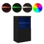Aparador con Luces LED Roble Negro 60,5x37x100 cm | Foro24.es | Tu tienda online para hogar, jardín y más Foro24.es