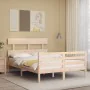 Estructura de cama con cabecero madera maciza 140x200 cm de vidaXL, Camas y somieres - Ref: Foro24-3195091, Precio: 115,41 €,...