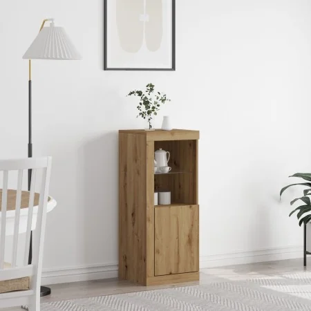 Aparador con Luces LED Roble Artisan 41x37x100 cm by , Sideboards - Ref: Foro24-863025, Price: 76,74 €, Discount: -5%%