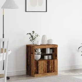Sideboard con luces LED Madera vieja 60x37x67 cm