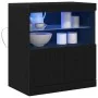 Aparador con luces LED Negro Roble 60x37x67 cm by , Sideboards - Ref: Foro24-863029, Price: 75,95 €, Discount: -5%%