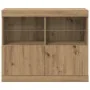 Aparador con luces LED de roble artesanal 81x37x67 cm | Foro24.es | Tu tienda online para hogar, jardín y más Foro24.es