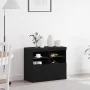 Aparador con Luces LED Roble Negro 81x37x67 cm | Foro24.es | Tu tienda online para hogar, jardín y más Foro24.es