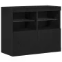 Aparador con Luces LED Roble Negro 81x37x67 cm | Foro24.es | Tu tienda online para hogar, jardín y más Foro24.es