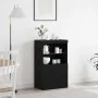 aparador con luces LED roble negro 60x37x100 cm | Foro24.es | Tu tienda online para hogar, jardín y más Foro24.es