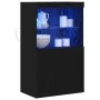 aparador con luces LED roble negro 60x37x100 cm | Foro24.es | Tu tienda online para hogar, jardín y más Foro24.es
