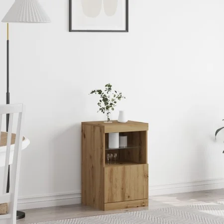 Aparador con Luces LED Roble Artesanal 41x37x67 cm | Foro24.es | Tu tienda online para hogar, jardín y más Foro24.es