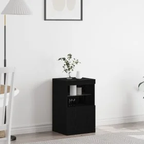Comprar Mueble de TV con Luces LED Madera Negra