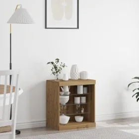 Sideboard con luces LED Roble Artisan 60,5x37x67 cm von , Sideboards - Ref: Foro24-863043, Preis: 77,00 €, Rabatt: -5%%