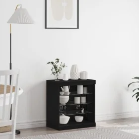 Comprar Aparador con luces LED Negro Roble