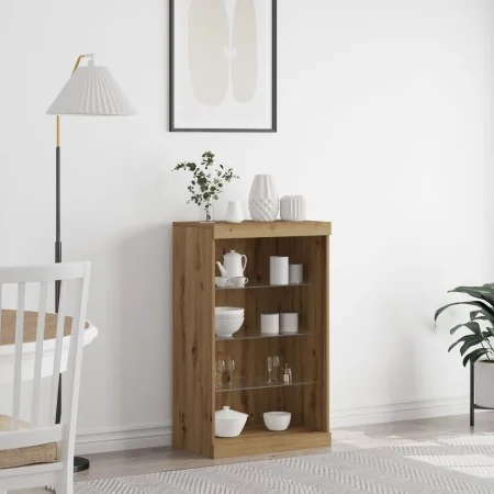 Sideboard con Luces LED de de Roble Artesano 60,5x37x100 cm | Foro24.es | Tu tienda online para hogar, jardín y más Foro24.es