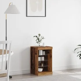 Sideboard de con luces LED Madera Vieja 41x37x67