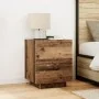 Mesitas de Noche con Luces LED 2 pcs Madera Vieja 45x40x55 cm by , Nightstands - Ref: Foro24-863058, Price: 131,87 €, Discoun...