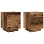 Mesitas de Noche con Luces LED 2 pcs Madera Vieja 45x40x55 cm by , Nightstands - Ref: Foro24-863058, Price: 131,87 €, Discoun...