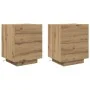 Mesas de Noche con Luces LED 2 pcs Roble Artesanal 45x40x55 cm von , Nachttische - Ref: Foro24-863060, Preis: 131,68 €, Rabat...