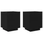 Mesas de Noche con Luces LED 2 pcs Negro Roble 45x40x55 cm | Foro24.es | Tu tienda online para hogar, jardín y más Foro24.es