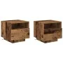 mesitas de noche con luces LED 2 pcs madera vieja 40x39x37 cm | Foro24.es | Tu tienda online para hogar, jardín y más Foro24.es