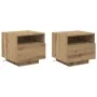 Mesas de Noche con Luces LED 2 pcs Roble Artesanal 40x39x37 cm | Foro24.es | Tu tienda online para hogar, jardín y más Foro24.es
