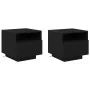 Armarios de Noche con Luces LED 2 pcs Negro Roble 40x39x37 cm | Foro24.es | Tu tienda online para hogar, jardín y más Foro24.es