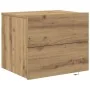 Cabinet de Noche con LED Montado en la Pared Roble Artesanal 50x39x41 cm by , Nightstands - Ref: Foro24-863074, Price: 63,88 ...