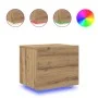 Cabinet de Noche con LED Montado en la Pared Roble Artesanal 50x39x41 cm by , Nightstands - Ref: Foro24-863074, Price: 63,88 ...