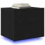 Cabinet de Noche con LED Montado en la Pared Roble Negro 50x39x41 cm by , Nightstands - Ref: Foro24-863076, Price: 67,76 €, D...