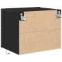 Cabinet de Noche con LED Montado en la Pared Roble Negro 50x39x41 cm by , Nightstands - Ref: Foro24-863076, Price: 67,76 €, D...