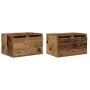 gabinetes de noche con luces LED 2 pcs montados en la pared de madera vieja | Foro24.es | Tu tienda online para hogar, jardín y más Foro24.es