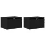 Cajones de Noche con Luces LED 2 pcs Montados en la Pared de Roble Negro | Foro24.es | Tu tienda online para hogar, jardín y más Foro24.es