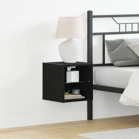 mueble para TV LED Negro Roble 30x28,5x30 cm Madera reciclada | Foro24.es | Tu tienda online para hogar, jardín y más Foro24.es