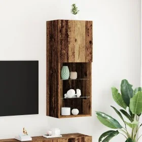 Gabinete de TV con luces LED Madera vieja