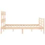 Bed frame with solid wood headboard 140x200 cm by vidaXL, Beds and slatted bases - Ref: Foro24-3195091, Price: 115,46 €, Disc...