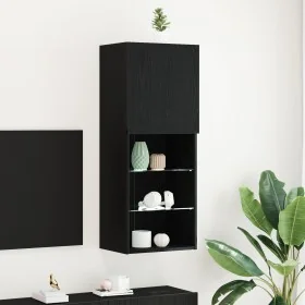 Comprar Gabinete de TV con luces LED Negro Roble