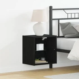 Estante flotante 2 pcs Negro Roble 40x28,5x40 cm