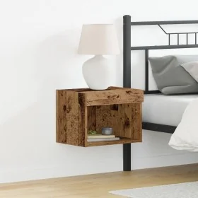 Armario de pared con luces LED Madera Vieja